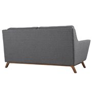 Dark gray fabric mid-century style modern loveseat additional photo 2 of 4