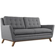 Dark gray fabric mid-century style modern loveseat by Modway additional picture 3