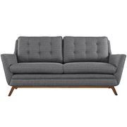 Dark gray fabric mid-century style modern loveseat by Modway additional picture 4