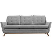 Gray fabric mid-century style modern sofa additional photo 4 of 4