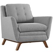Gray fabric mid-century style modern chair additional photo 2 of 4