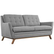 Gray fabric mid-century style modern loveseat by Modway additional picture 2