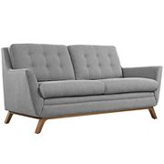 Gray fabric mid-century style modern loveseat additional photo 2 of 4