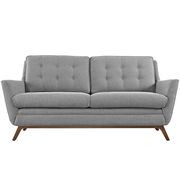 Gray fabric mid-century style modern loveseat additional photo 4 of 4
