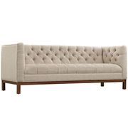 Fabric sofa with deep tufted buttons in beige by Modway additional picture 3