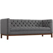 Fabric sofa with deep tufted buttons in gray by Modway additional picture 3