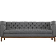 Fabric sofa with deep tufted buttons in gray by Modway additional picture 4