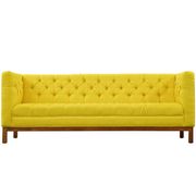 Fabric sofa with deep tufted buttons in yellow by Modway additional picture 2