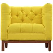 Fabric chair with deep tufted buttons in yellow by Modway additional picture 4