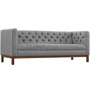 Fabric sofa with deep tufted buttons in gray by Modway additional picture 3