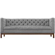 Fabric sofa with deep tufted buttons in gray by Modway additional picture 4