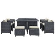 9 piece outdoor / patio rattan dining set by Modway additional picture 2