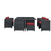 9 piece outdoor / patio rattan dining set by Modway additional picture 2