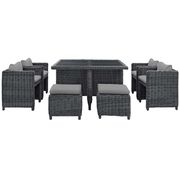 9 piece outdoor / patio rattan dining set by Modway additional picture 3