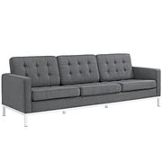 Gray quality fabric retro style sofa additional photo 3 of 2