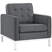 Gray quality fabric retro style chair additional photo 3 of 2