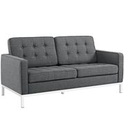 Gray quality fabric retro style loveseat by Modway additional picture 2