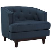 Tufted back mid-century style azure fabric chair additional photo 5 of 4