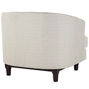 Tufted back mid-century style beige fabric chair additional photo 3 of 4