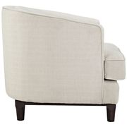 Tufted back mid-century style beige fabric chair additional photo 4 of 4