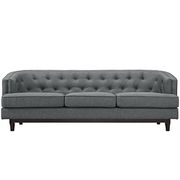 Tufted back mid-century style gray fabric sofa additional photo 4 of 3