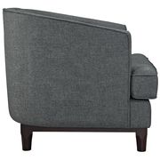 Tufted back mid-century style gray fabric chair additional photo 3 of 4