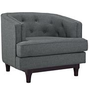Tufted back mid-century style gray fabric chair additional photo 4 of 4