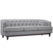 Tufted back mid-century style light gray fabric sofa by Modway additional picture 3