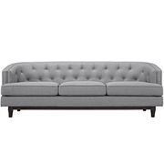 Tufted back mid-century style light gray fabric sofa by Modway additional picture 4
