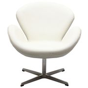 Aniline leather wing lounger chair in white by Modway additional picture 2