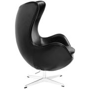 Fine black Italian leather lounge chair by Modway additional picture 4