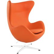 Fine orange Italian leather lounge chair by Modway additional picture 2
