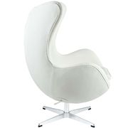 Fine white Italian leather lounge chair by Modway additional picture 4