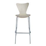 Minimalist bar stool in natural wood by Modway additional picture 2