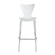 Minimalist bar stool in white by Modway additional picture 2
