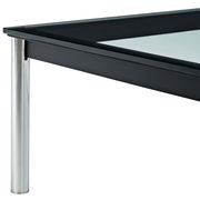 Black oblong coffee table w/ top glass by Modway additional picture 2