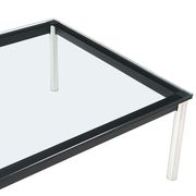 Black oblong coffee table w/ top glass by Modway additional picture 3