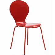 Red dining side chair in glossy lacquer by Modway additional picture 2