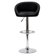 Black swivel bar stool with chrome leg by Modway additional picture 3