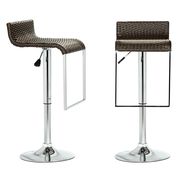 Rattan seat bar stool w/ chrome base by Modway additional picture 2