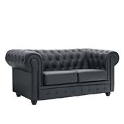 Loveseat in black leather & leather match by Modway additional picture 2