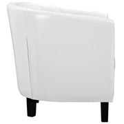 Button club style tufted back white leather chair additional photo 2 of 2