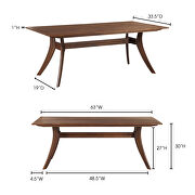 Mid-century modern rectangular dining table small walnut by Moe's Home Collection additional picture 7