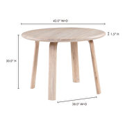 Scandinavian round dining table white oak by Moe's Home Collection additional picture 3