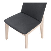 Mid-century modern oak dining chair dark gray-m2 additional photo 2 of 4