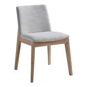 Mid-century modern oak dining chair light gray-m2 additional photo 2 of 4