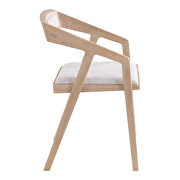 Mid-century modern oak arm chair light gray additional photo 4 of 5