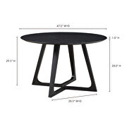 Mid-century modern dining table round black ash by Moe's Home Collection additional picture 2