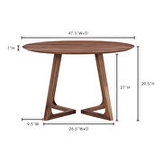 Mid-century modern dining table round walnut by Moe's Home Collection additional picture 9