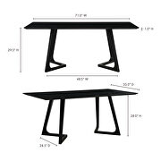Mid-century modern dining table rectangular black ash additional photo 2 of 12